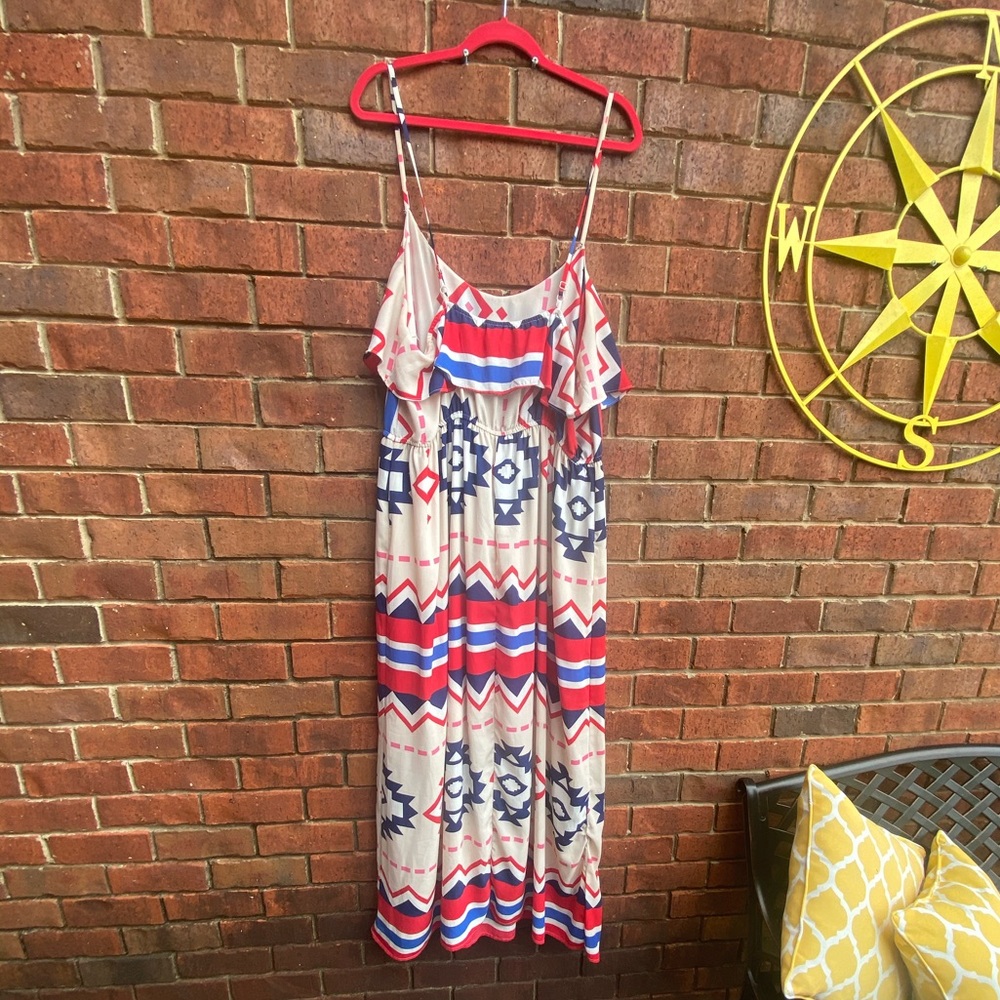 Aztec Print Sleeveless Dress